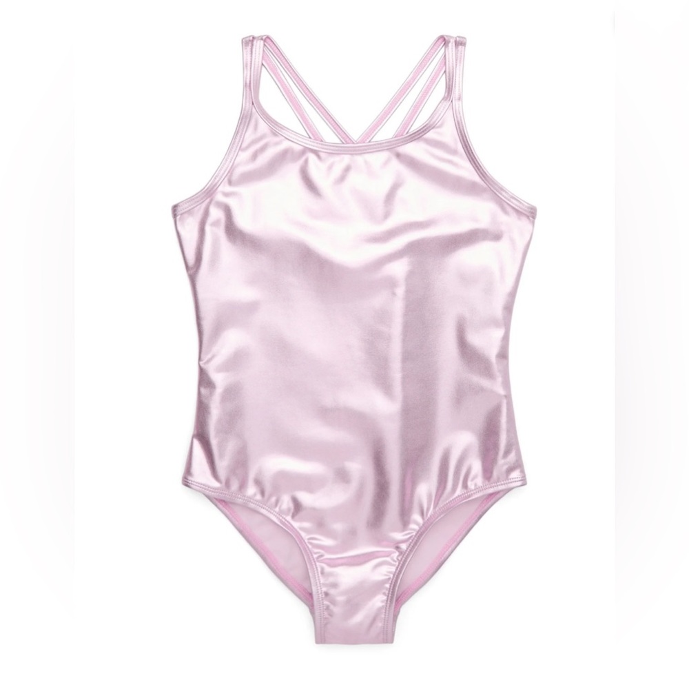NWOT - Pink Metallic One Piece Swimsuit with UPF50